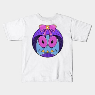 Cute Emoji with pink ribbon Kids T-Shirt